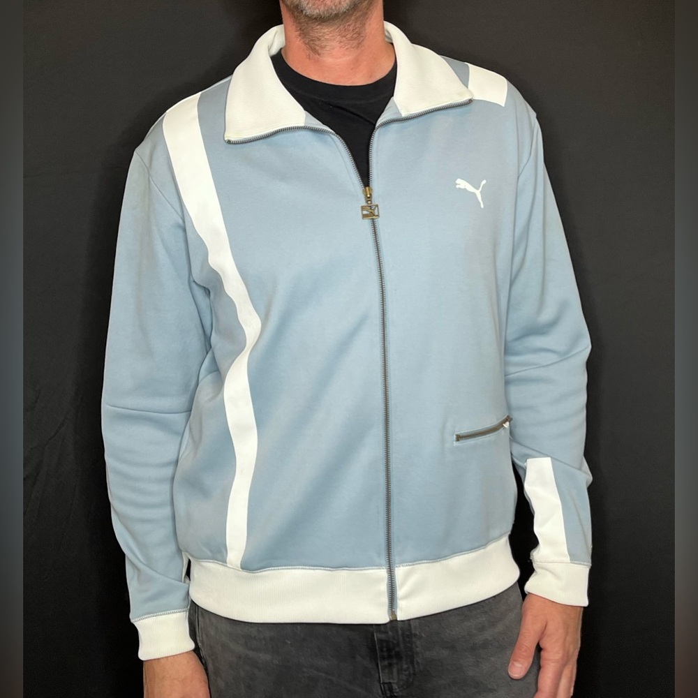 PUMA, Baby Blue Sweatshirt, with White Accents, Size XL